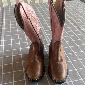 Pink and Brown Cowboy Boots Size 11